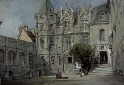 El Hotel Bourgtheroulde en la Place de la Pucelle, Rouen de Thomas Allom